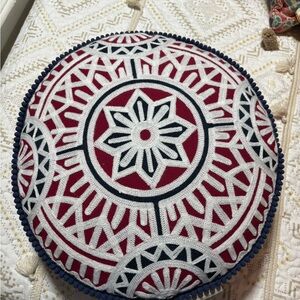 New Down Nina Home Red and White Geometric Accent Pillow